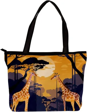 Tote Bags for Women,Womens Handbags,Small Tote Bag,African Giraffe Grassland