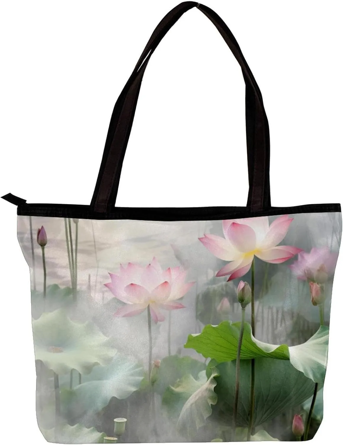 Tote Bags for Women,Womens Handbags,Small Tote Bag,Amazing Lotus Pond