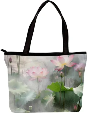 Tote Bags for Women,Womens Handbags,Small Tote Bag,Amazing Lotus Pond