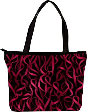 Tote Bags for Women,Womens Handbags,Small Tote Bag,Breast Cancer Ribbon Pink