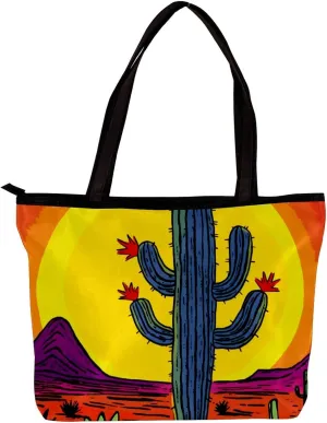 Tote Bags for Women,Womens Handbags,Small Tote Bag,Welcome Green Desert Cactus