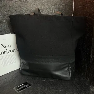 Tote Black Wool 34cm Shipping options Limited-stock deal Leather Bag Chanel Patchwork