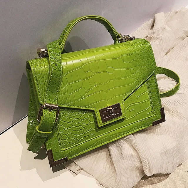 Tote Shoulder Women Lock Crocodile Bag Streamlined Female Evening C141 Leather Square Quality Pattern High Designers Shoulder Hot item Bag Pu Bags