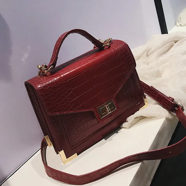 Tote Shoulder Women Lock Crocodile Bag Streamlined Female Evening C141 Leather Square Quality Pattern High Designers Shoulder Hot item Bag Pu Bags