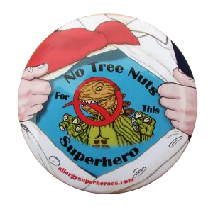 Tree Nut Allergy Superhero Boy Button