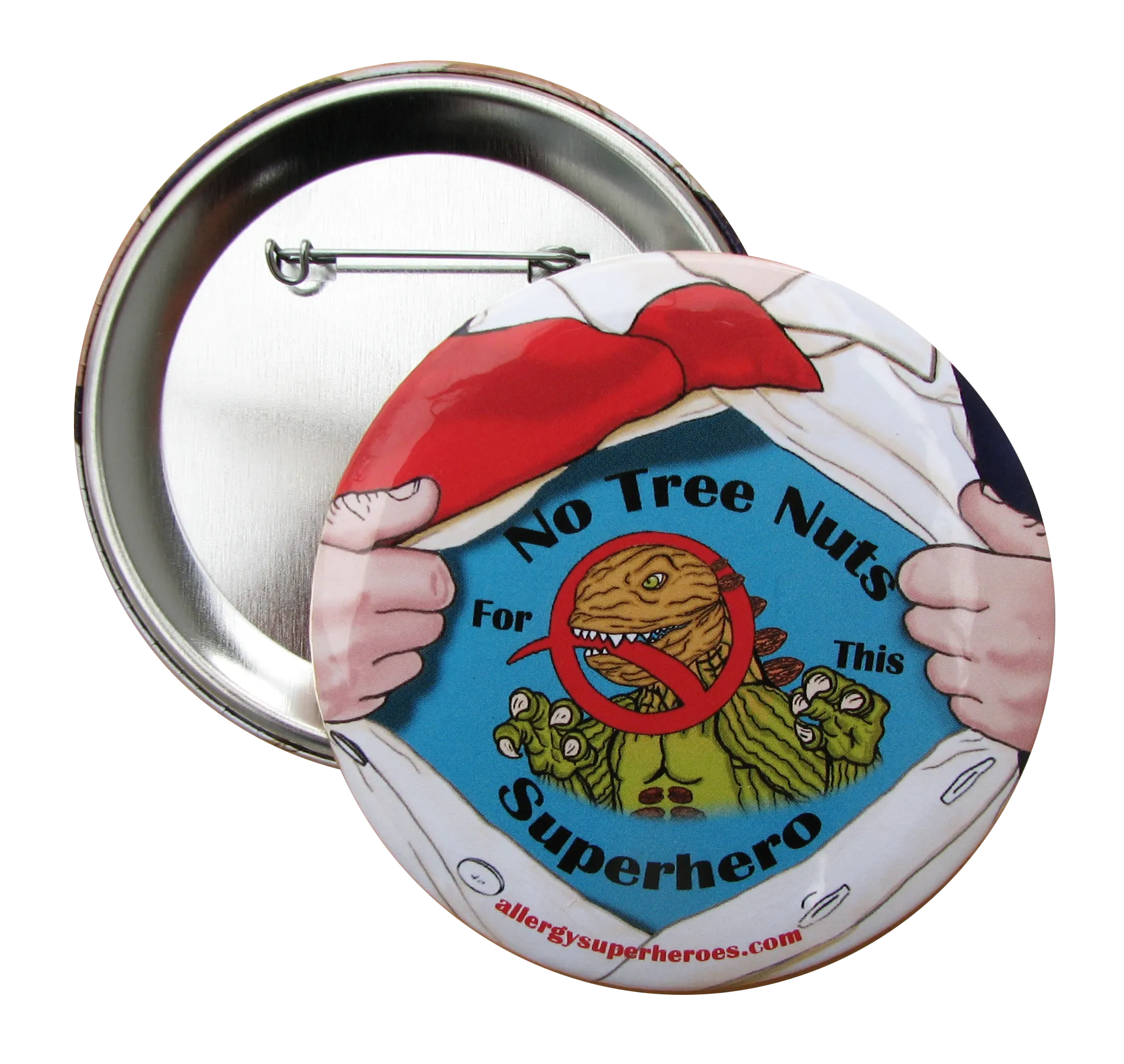 Tree Nut Allergy Superhero Boy Button