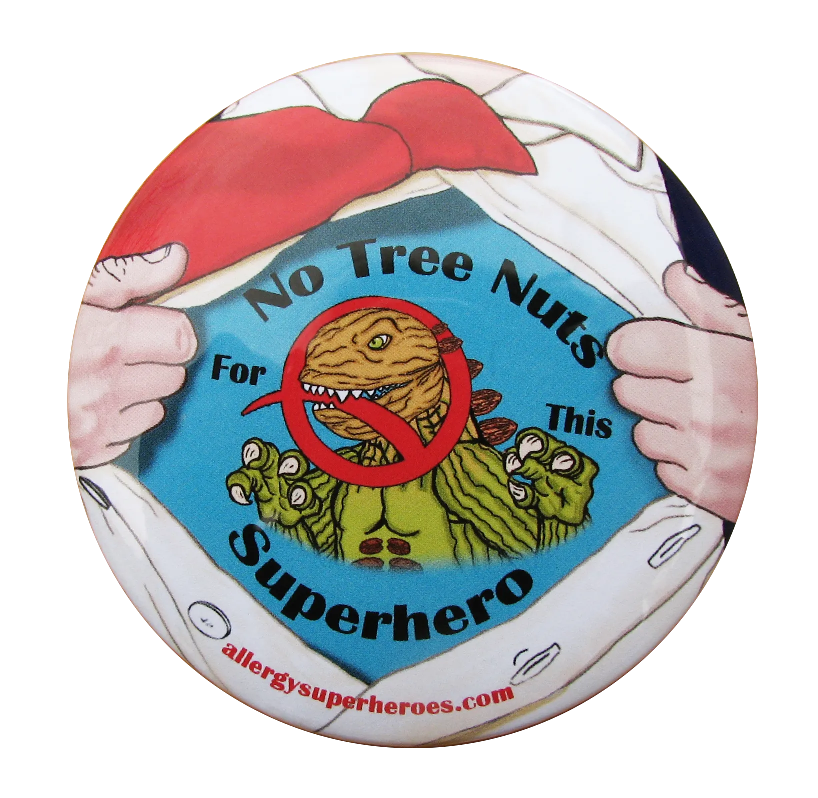 Tree Nut Allergy Superhero Boy Button
