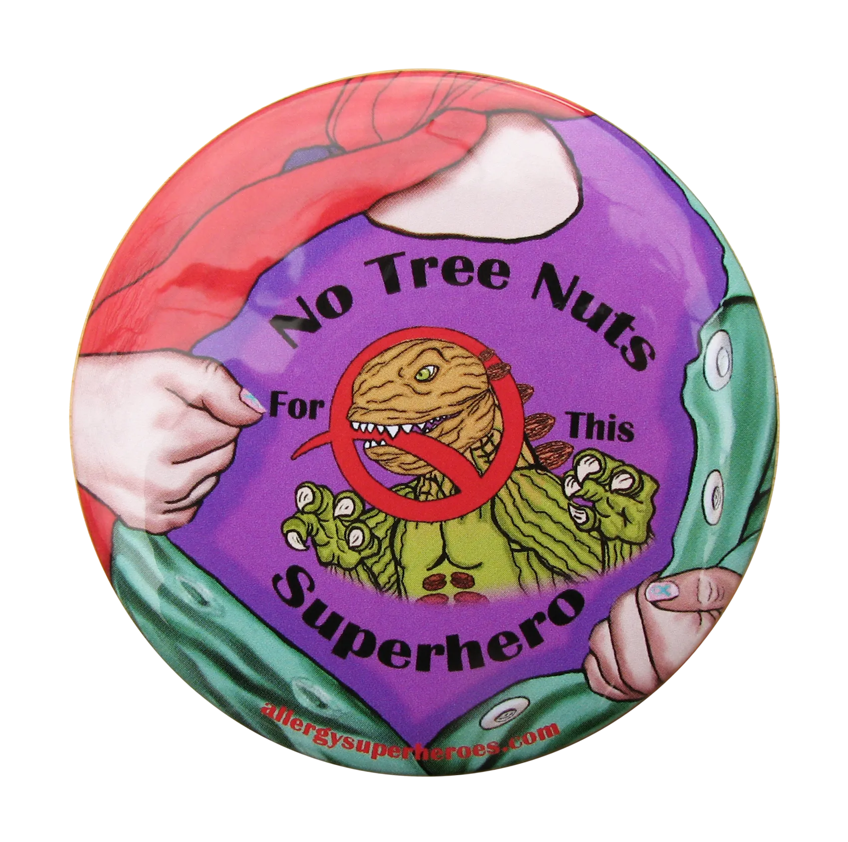 Tree Nut Allergy Superhero Girl Button