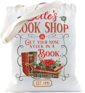 TSOTMO Movie Merch Tote Bag for Fans Princess Gift Belle's Library Shoulder Bag Belle Book Cafe Bookish Reading Gift (BOOK 1991)