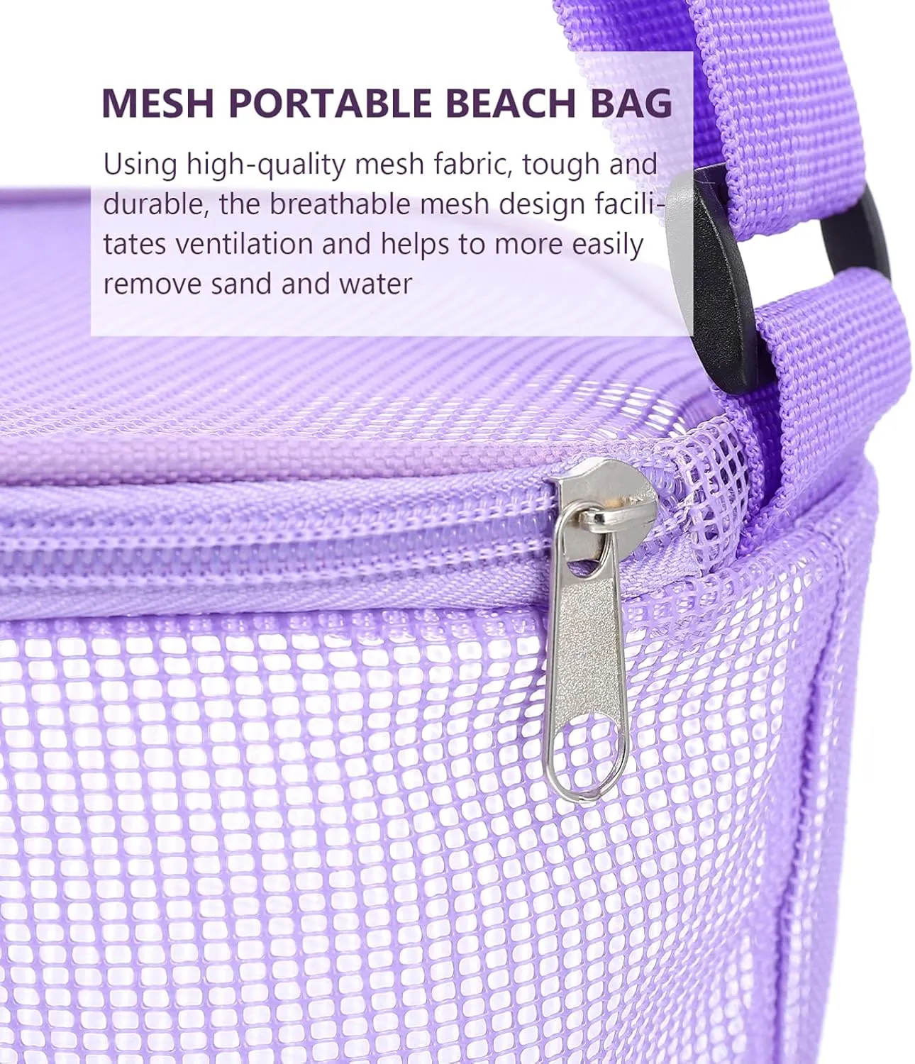 Tulle Shell Bag Beach Toys Storage Mesh Travel Tote Compact Easy to Fold Stylish and Beautiful