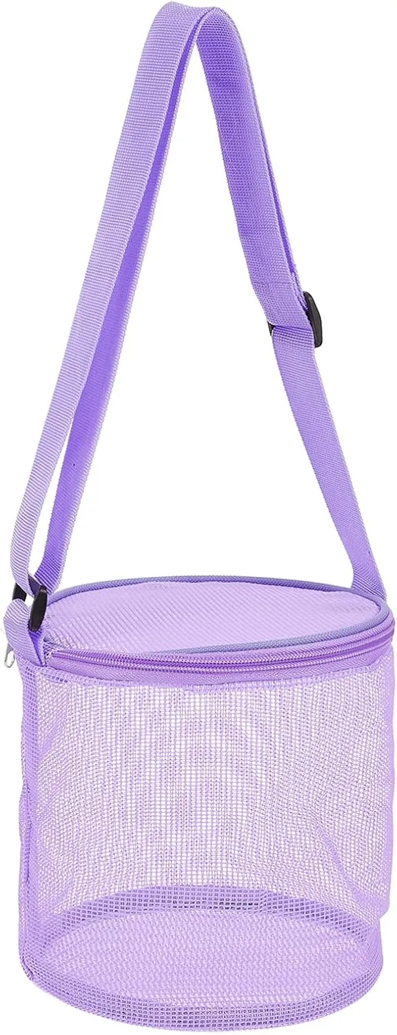 Tulle Shell Bag Beach Toys Storage Mesh Travel Tote Compact Easy to Fold Stylish and Beautiful