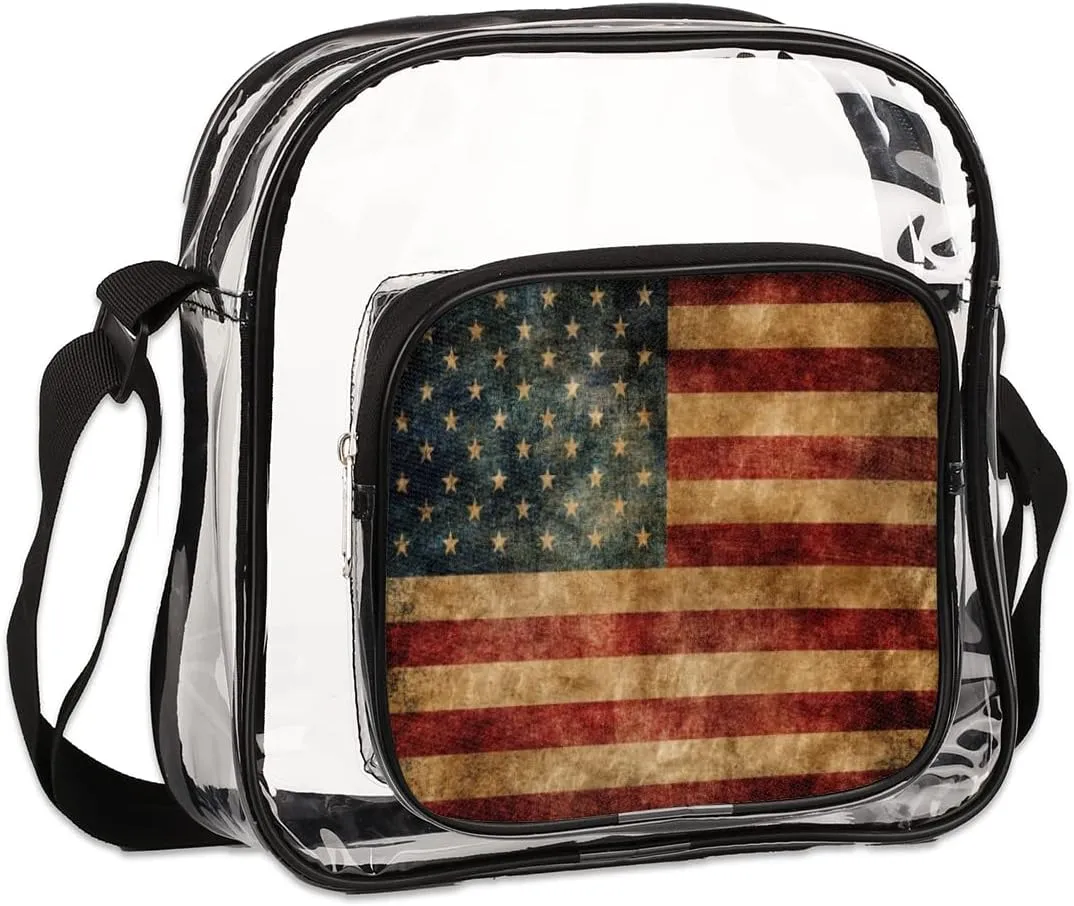 Valentine's Day Red Hearts Clear Crossbody Bag Clear Messenger Bag Shoulder Bags Clear Purse Stadium Approved