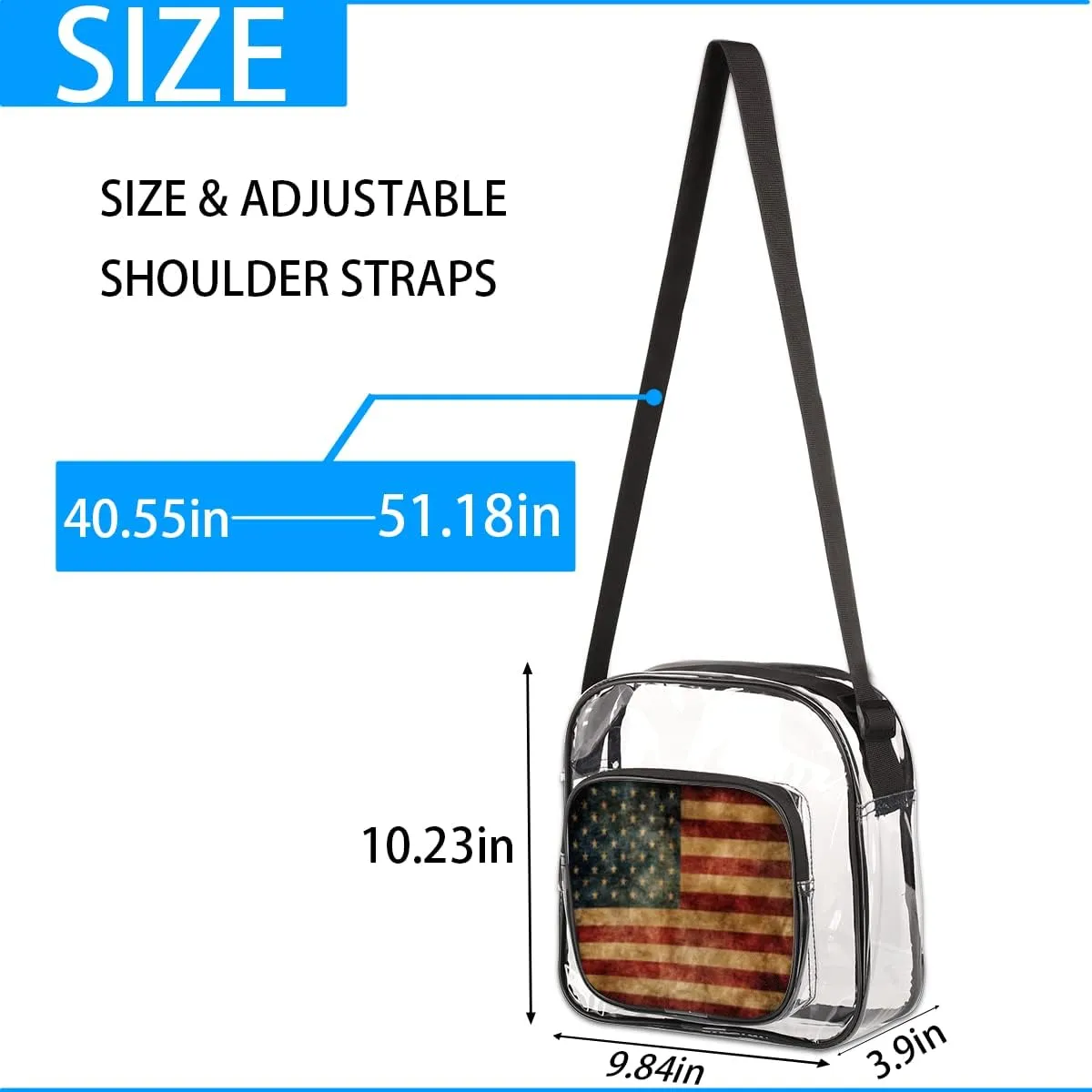 Valentine's Day Red Hearts Clear Crossbody Bag Clear Messenger Bag Shoulder Bags Clear Purse Stadium Approved