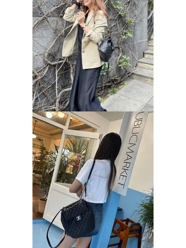 Versatile collection Black Calfskin Backpack Chanel Metal Gold Shiny Discounted Grained