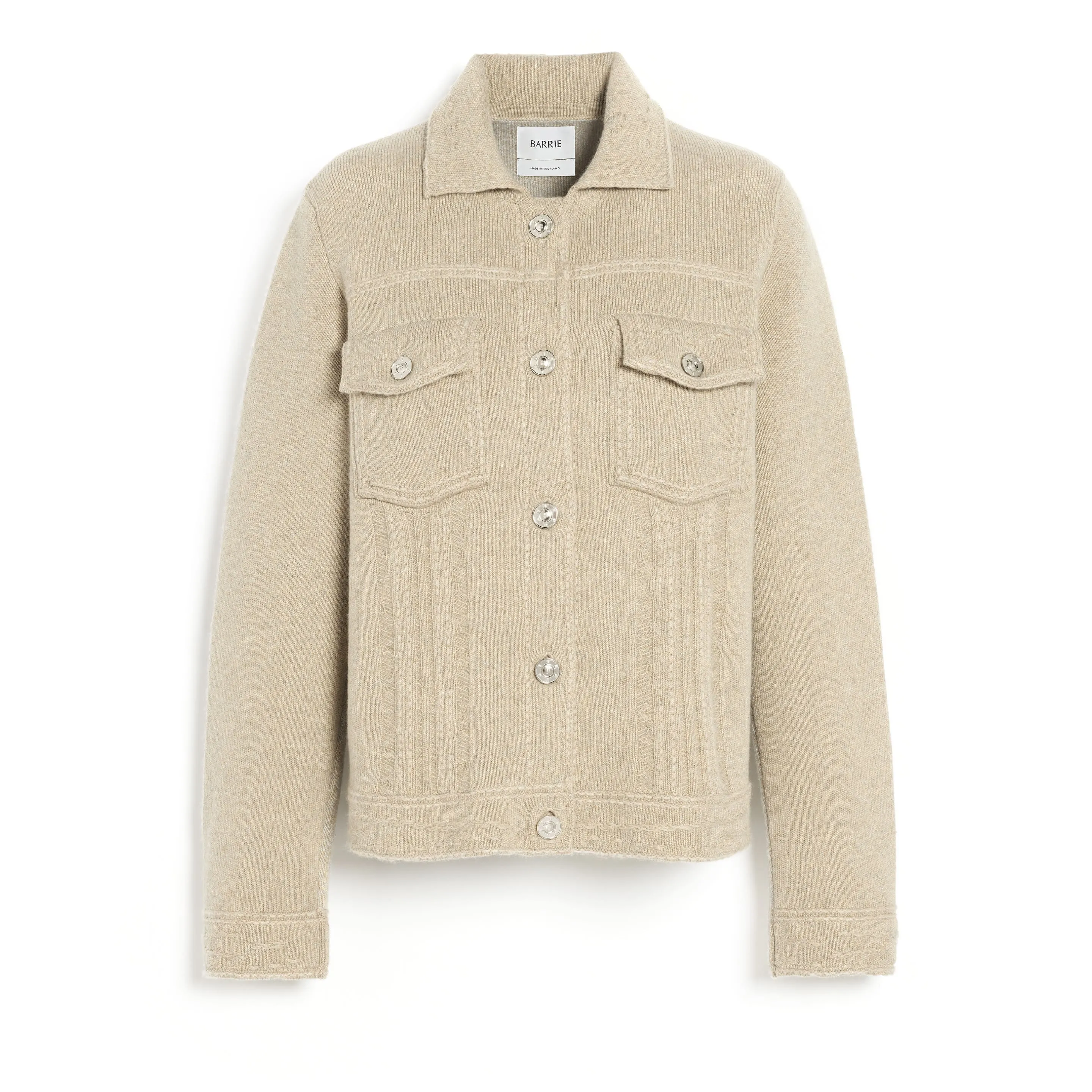 Veste Denim patchwork en cachemire et coton à coupe droite