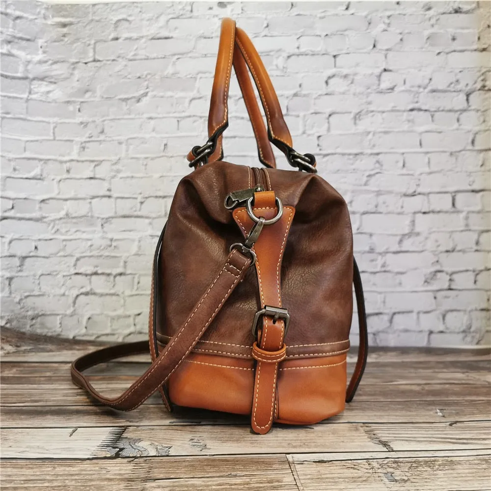 Vintage Handbag New 2020 Leather Bags for Women Lady's Travel Totes Hand Bag Large Capacity Shoulder Designer Bolsa Femini