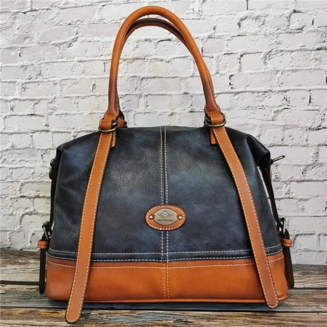 Vintage Handbag New 2020 Leather Bags for Women Lady's Travel Totes Hand Bag Large Capacity Shoulder Designer Bolsa Femini
