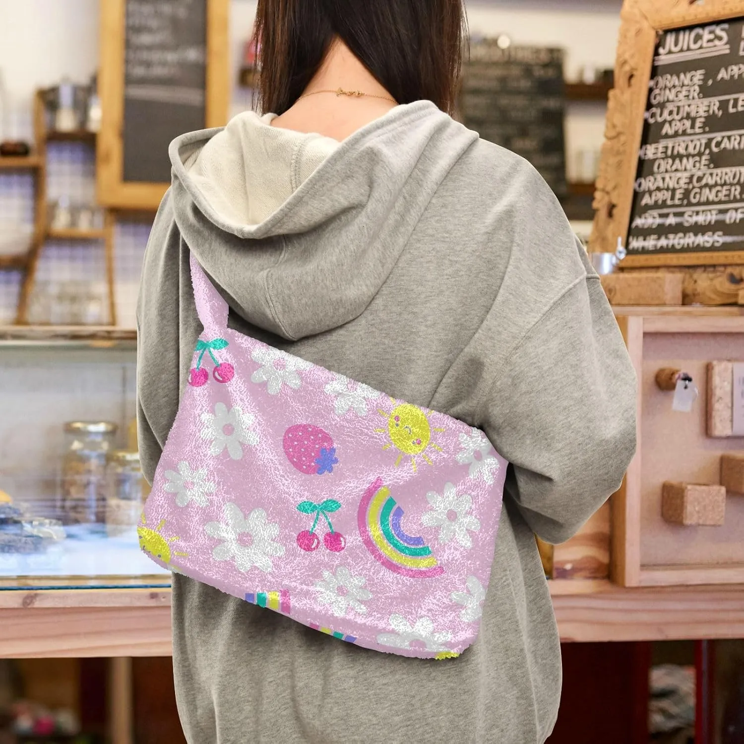 Vintage Plant Rose Dragonfly Wind Shoulder Tote Bag, Soft Shoulder Bag, Shoulder Handbag Women