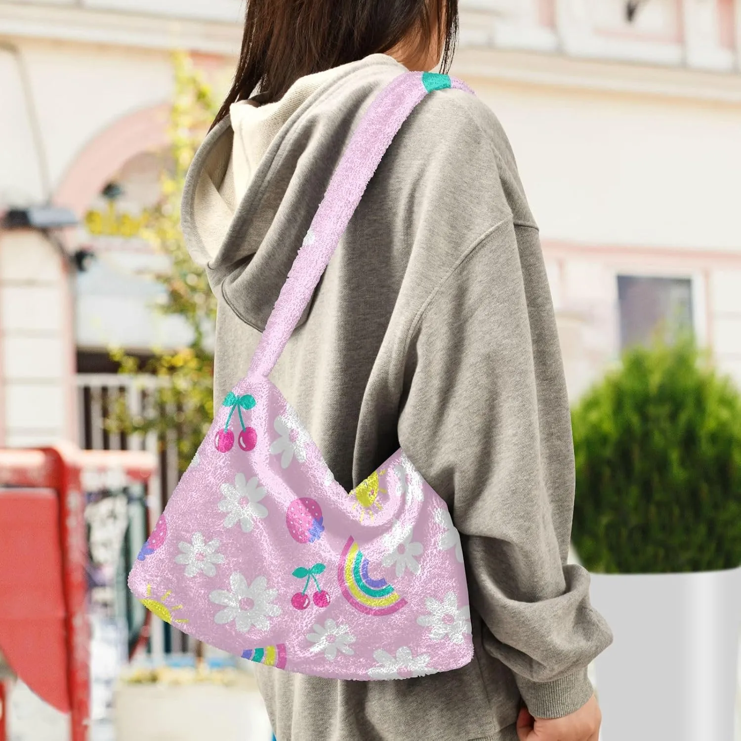Vintage Plant Rose Dragonfly Wind Shoulder Tote Bag, Soft Shoulder Bag, Shoulder Handbag Women