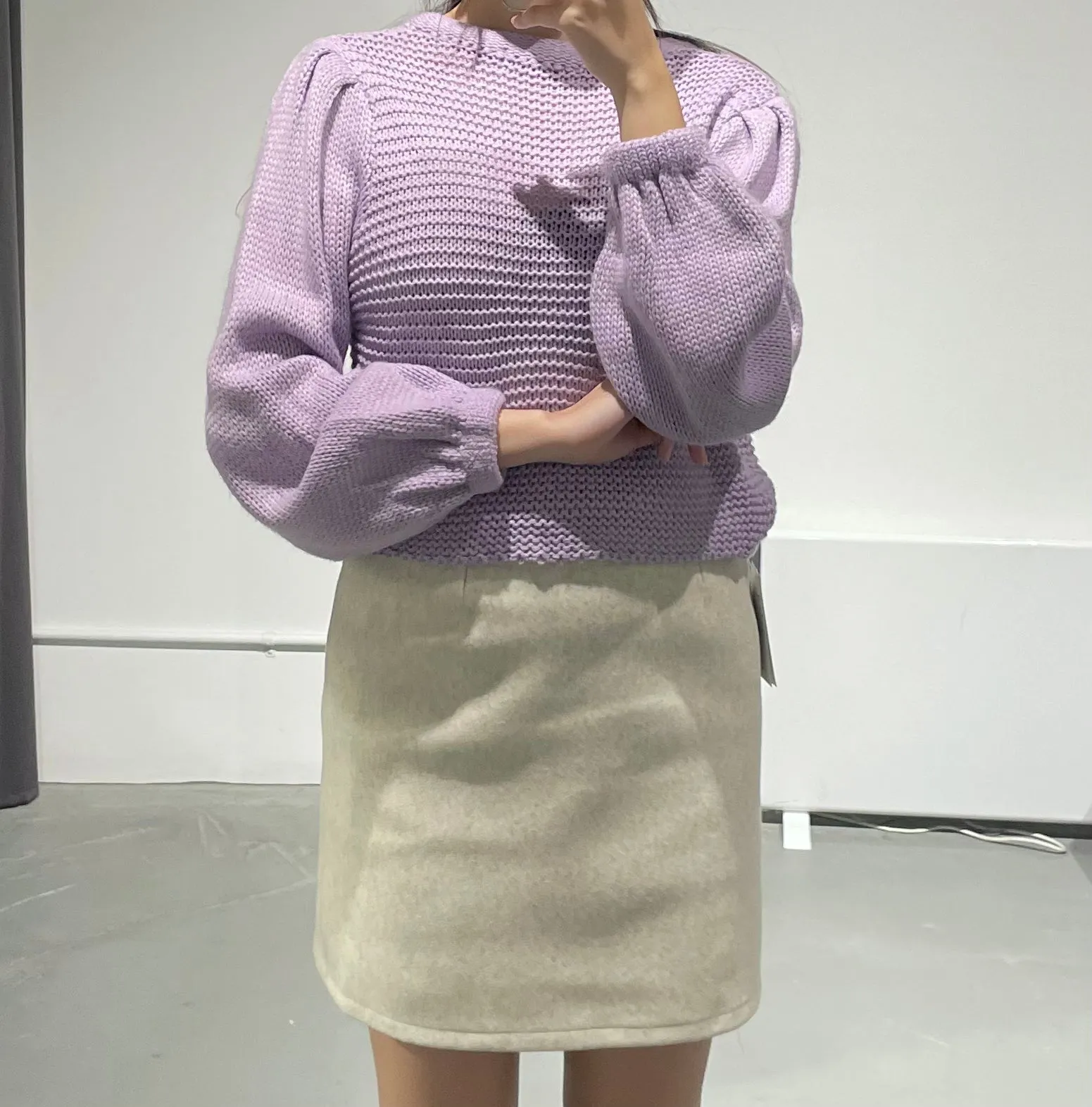 Waffle Puff Knit