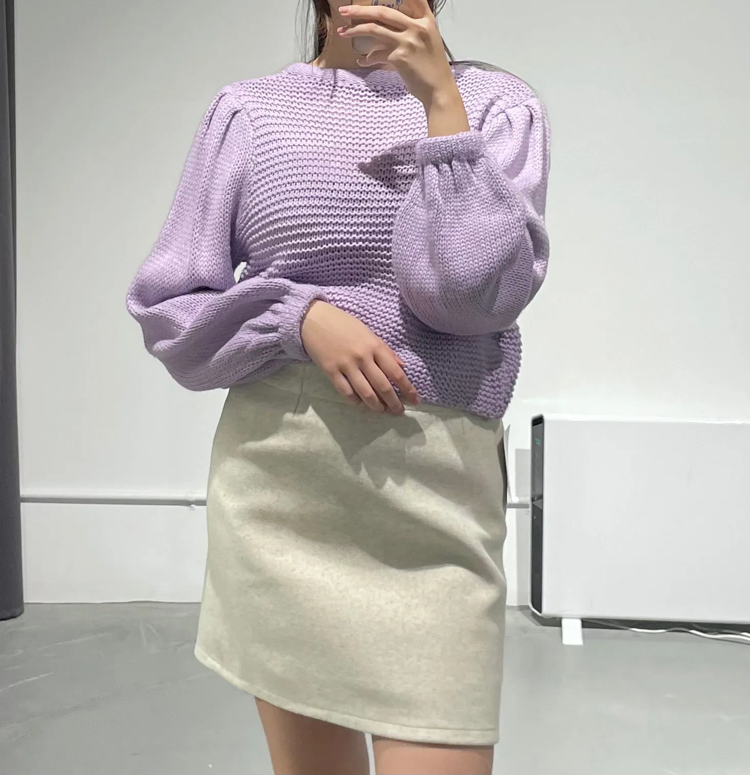 Waffle Puff Knit