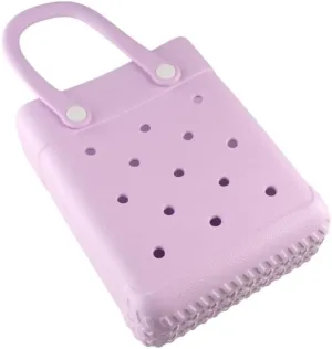 Waterproof EVA Handbag Square Hole Bag, Portable Beach Tote Bag Small Charms Crossbody Tote Bag