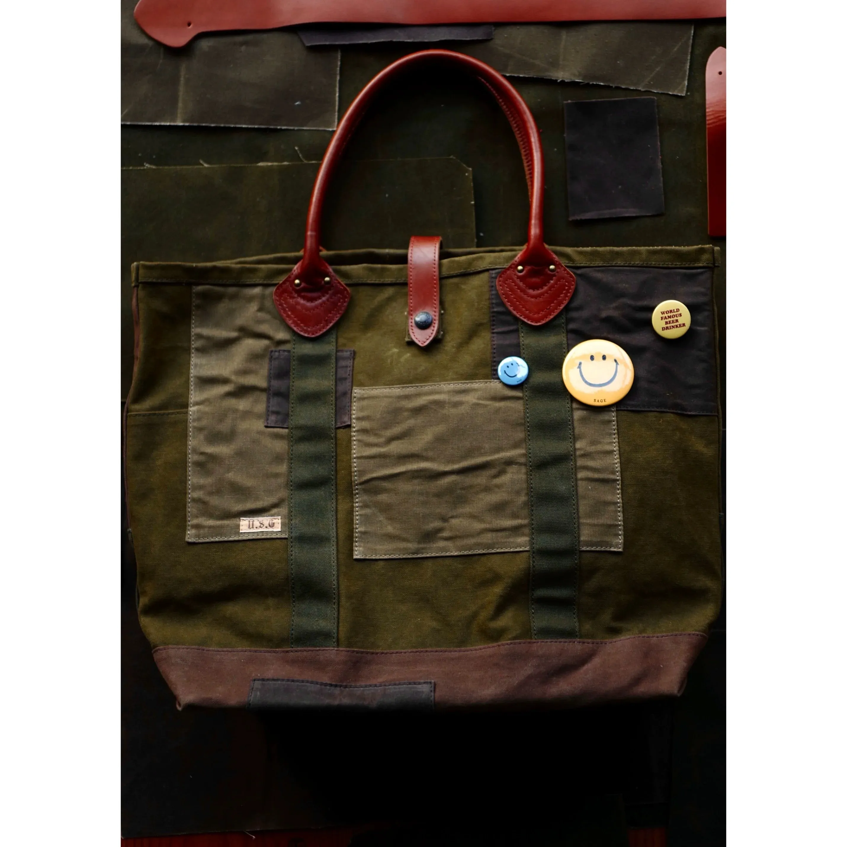 Waxed Patchwork Tote
