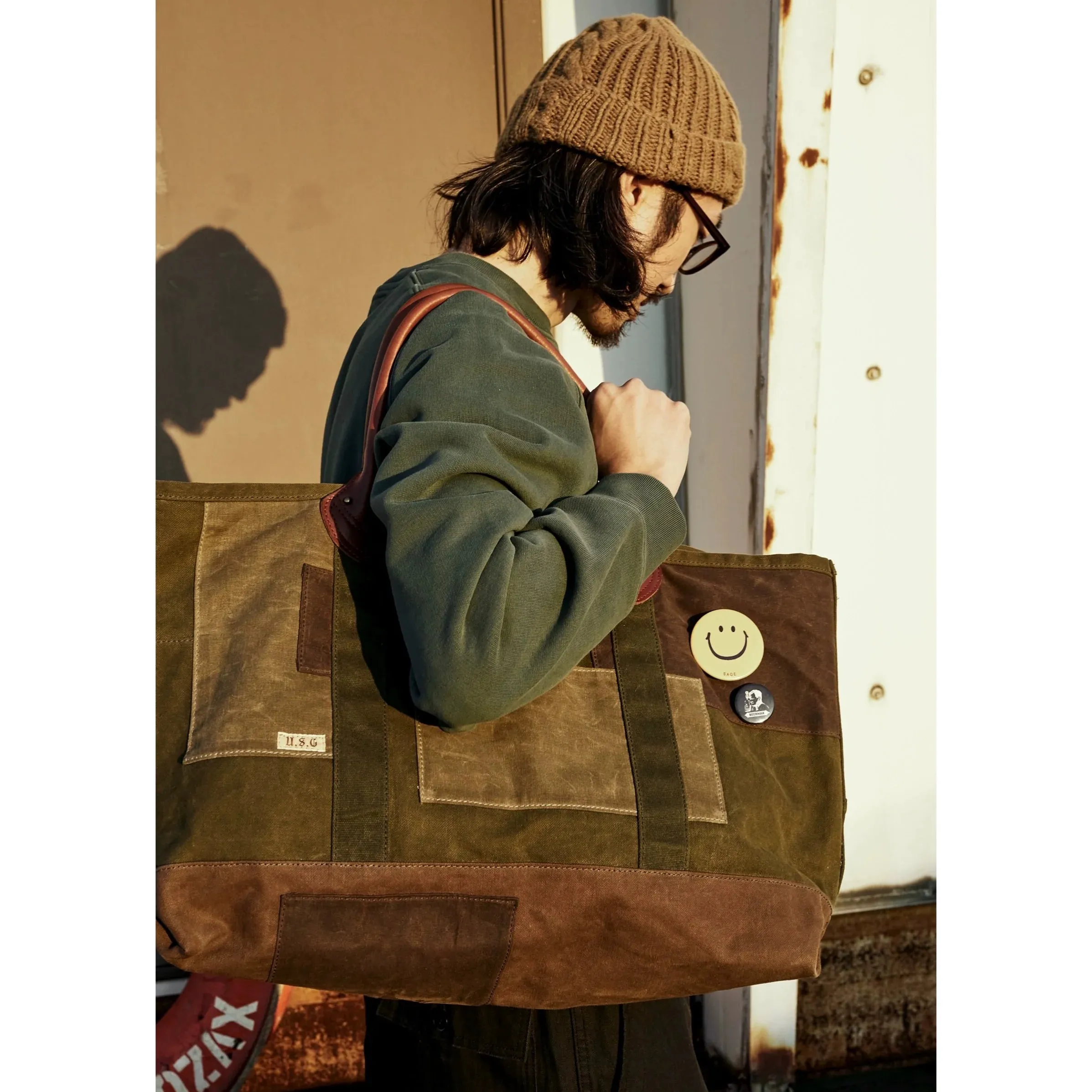 Waxed Patchwork Tote