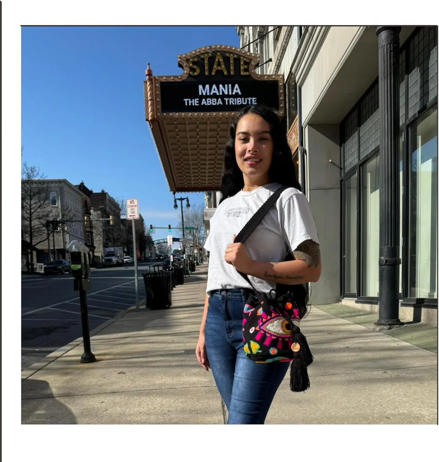 Wayuu Bag | Authentic Mochila Wayuu from Colombia | Medium Tapizada | Lined Punch Needle Crossbody Shoulder Bag
