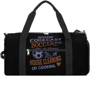 Weekend Forecast Soccer Gym Bag for Men Women Travel Duffle Bags with Shoes Compartment Swim Dance Yoga