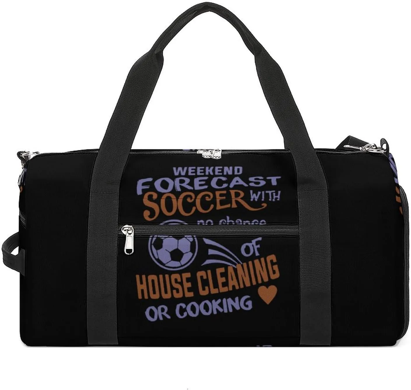 Weekend Forecast Soccer Gym Bag for Men Women Travel Duffle Bags with Shoes Compartment Swim Dance Yoga