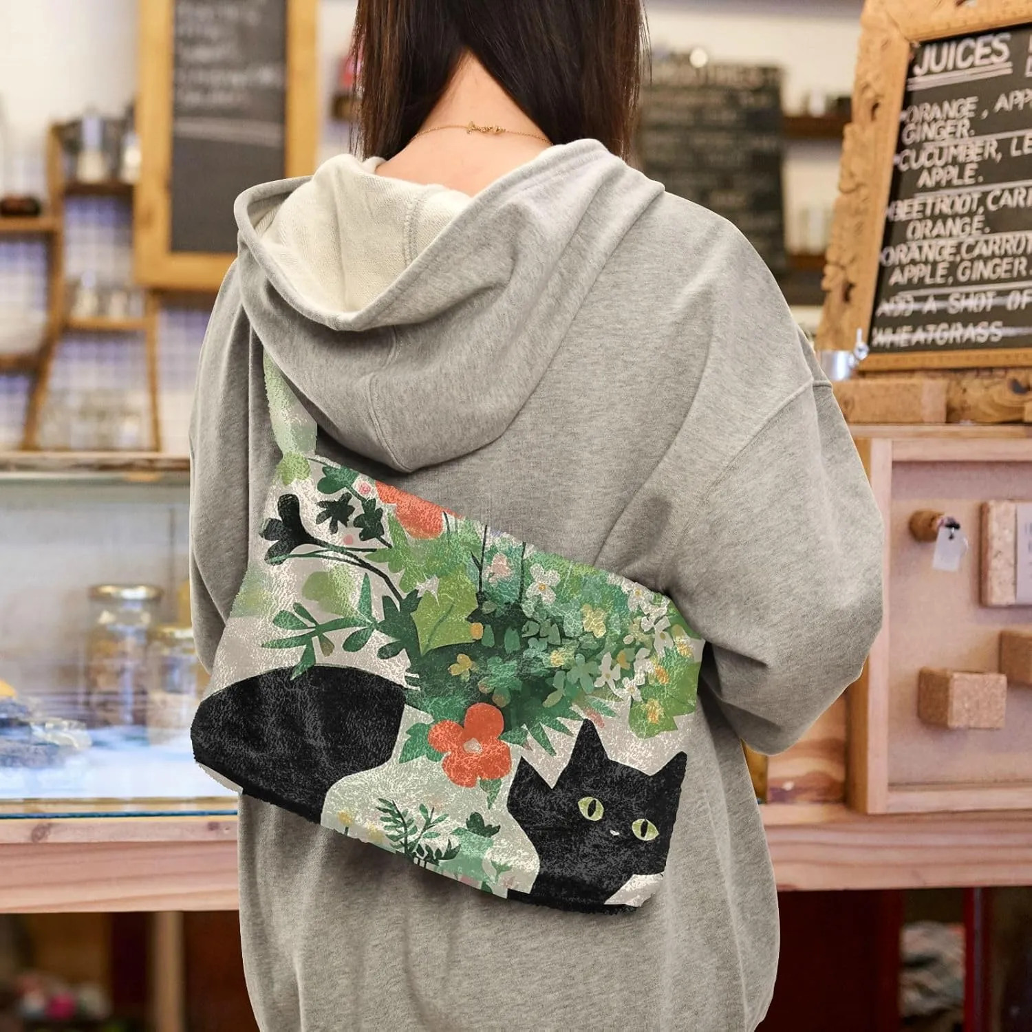 White Cute Dog Green Paper Womens Shoulder Handbags, Underarm Shoulder Bag, Book Totes for Women
