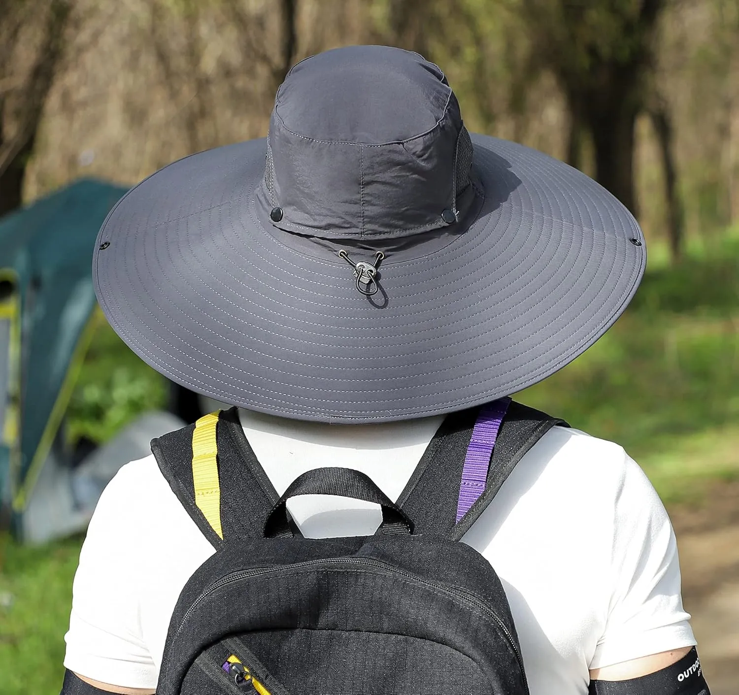 Wide Brim Sun Protection Hat Outdoor Unisex Ventilated Hats for Hiking Beach Fishing Safari Garden Lawn Yard Work Kayaking