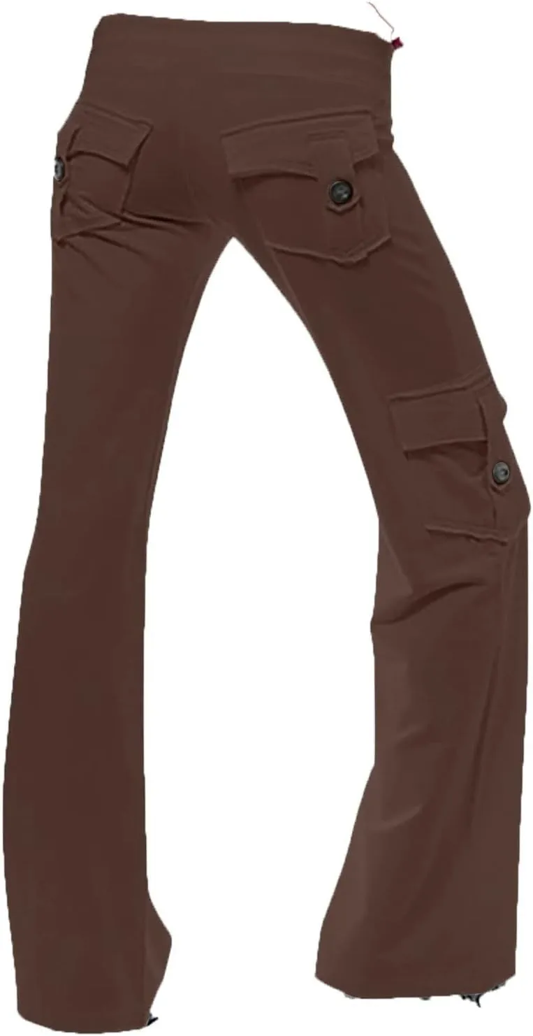 Wide Leg Yoga Pants for Women High Waisted Cargo Bootcut Yoga Pants with Pockets Summer Plus Size Flare Workout Pants