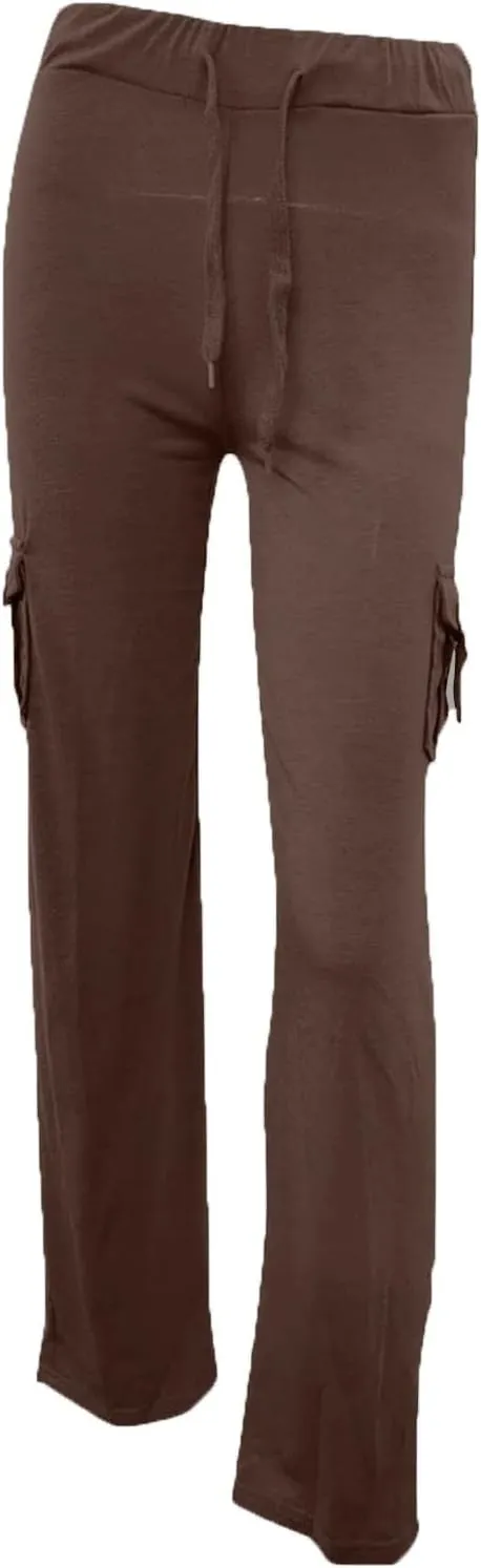 Wide Leg Yoga Pants for Women High Waisted Cargo Bootcut Yoga Pants with Pockets Summer Plus Size Flare Workout Pants