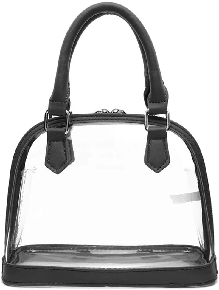 Women Clear Jelly Top Handle Shoulder Crossbody Bag PVC Handbag Purse Totes Satchel