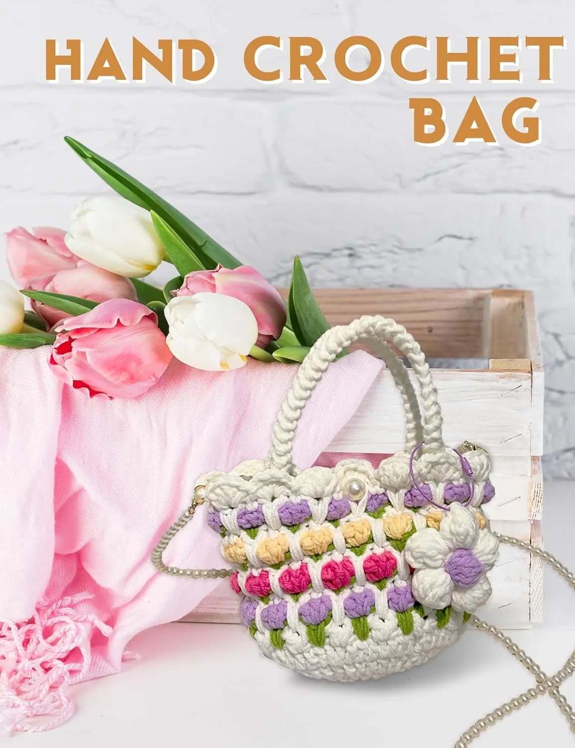Women Crochet HandBag Small Handmade Woven Crossbody Bag Cute Shoulder Bag Knitted Tote Bag Fairy Bag Gifts for Women