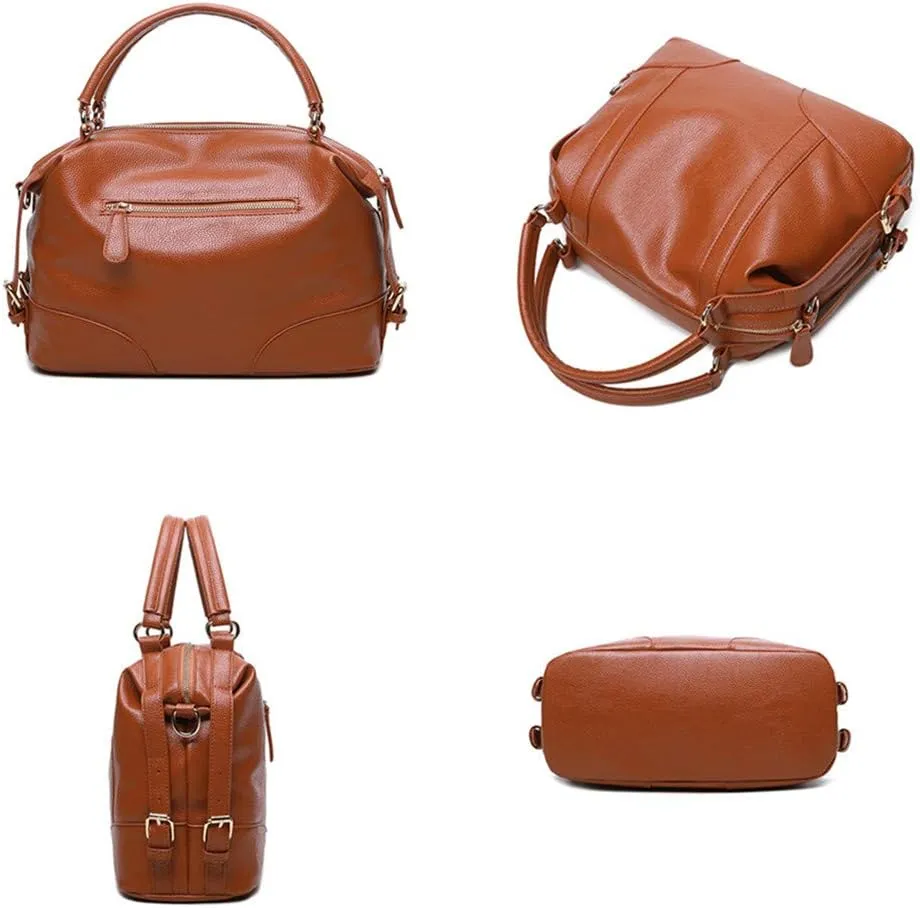 Women Fashion Handbag Hobo Purse PU Leather Shoulder Crossbody Satchel Pillow Bag for Work Shopping Travel