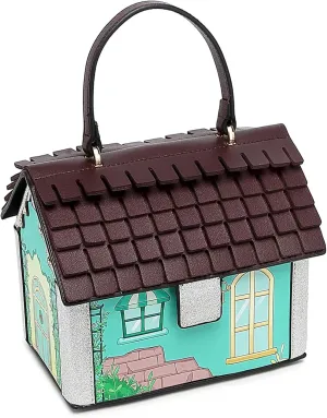 Women Fun House Shaped Crossbody Shoulder Bag Handbag PVC Unique Novelty House Purse