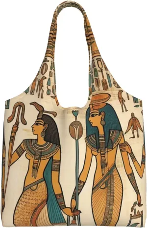 Women in ancient egypt Canvas Tote Bag Aesthetic Large Shoulder Bags Reusable Shopping Bags for Women Grocery Bag Purse