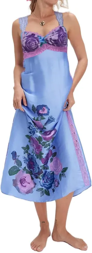 Women Lace Patchwork Floral Maxi Dress Backless Side Slit Corset Midi Dress Sleeveless Holiday Beach Flowy Sundress