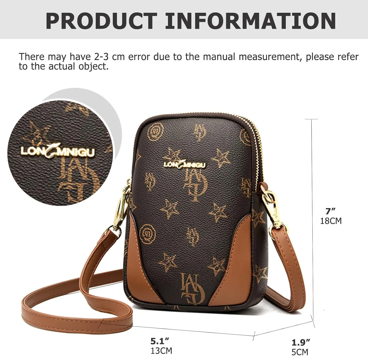 Women Small Vertical Cell Phone Purses Vintage Print Crossbody Bags Lightweight PVC Vegan Leather with Adjustable Strap