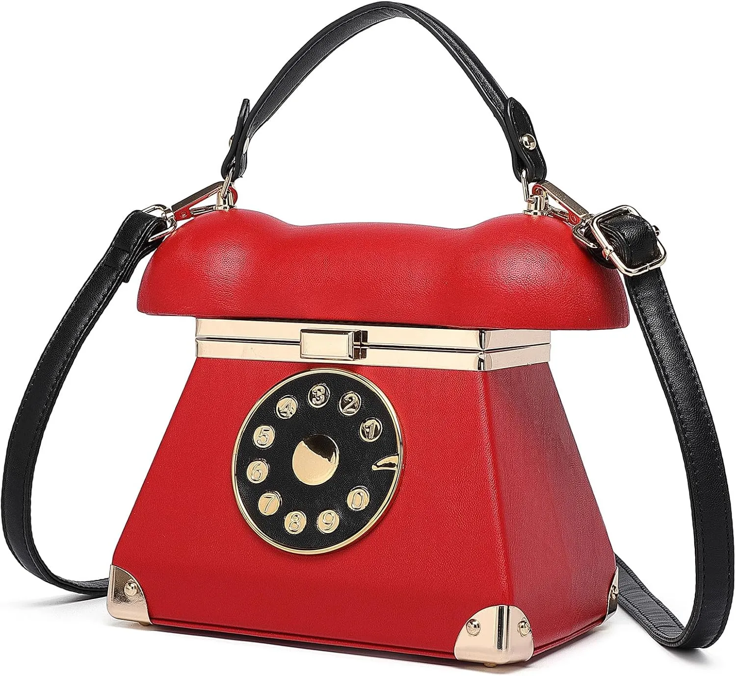 Women Telephone Shaped Crossbody Shoulder Bag Handbag PVC Unique Novelty Telephone Purse