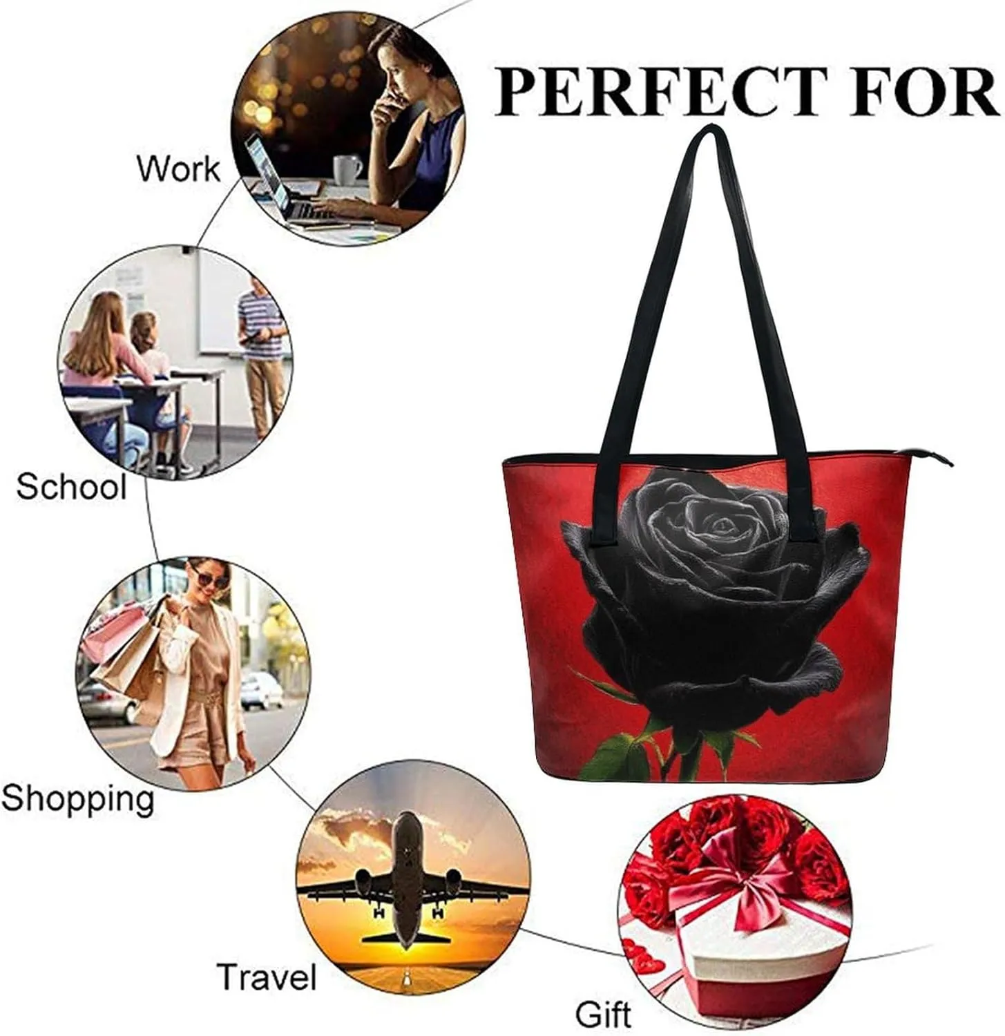 Women Tote Bags Handbags PU Leather Shoulder Casual Handbags