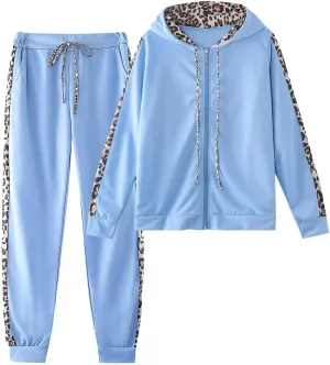 Women's 2 Piece Tracksuit Sweatsuits Sets Hoodie Sweatshirt and Jogging Sweatpants Suit