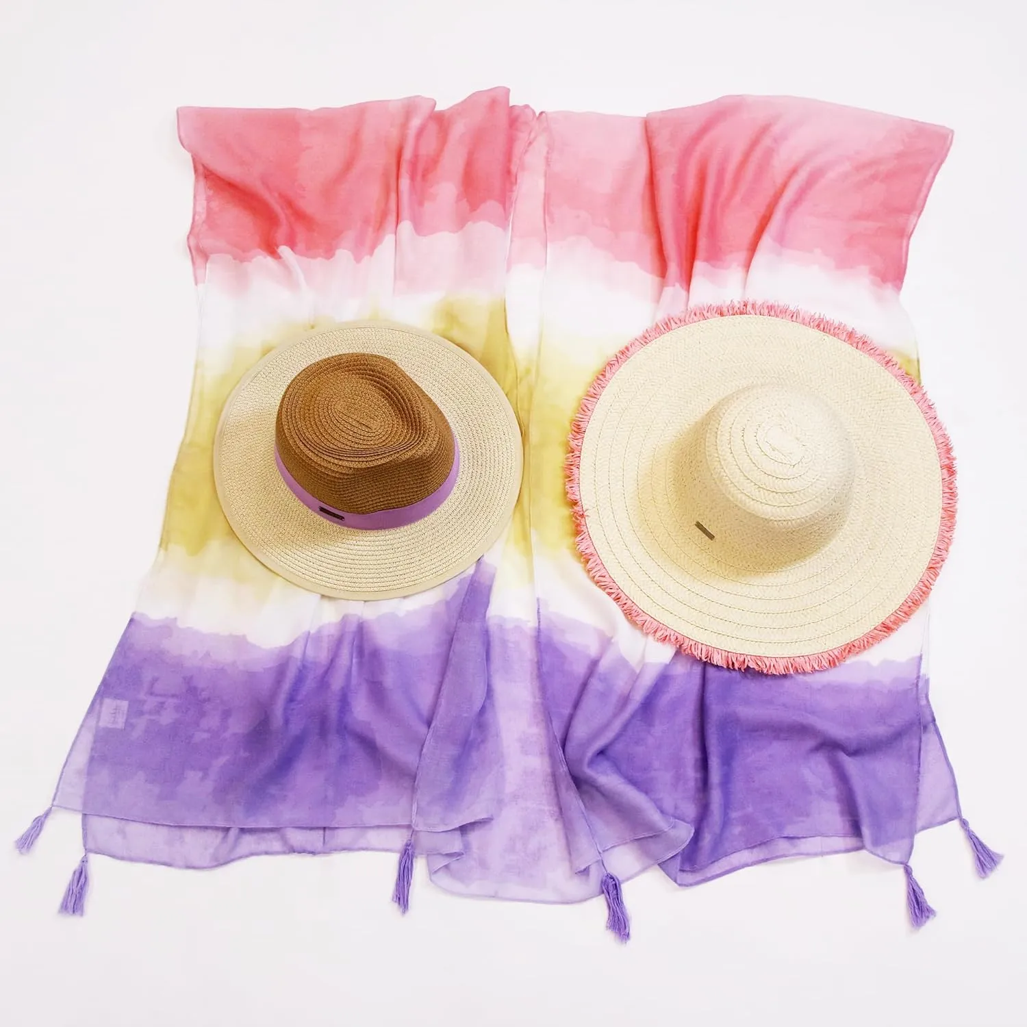 Women's 2 Sun Hats with Beach Coverup