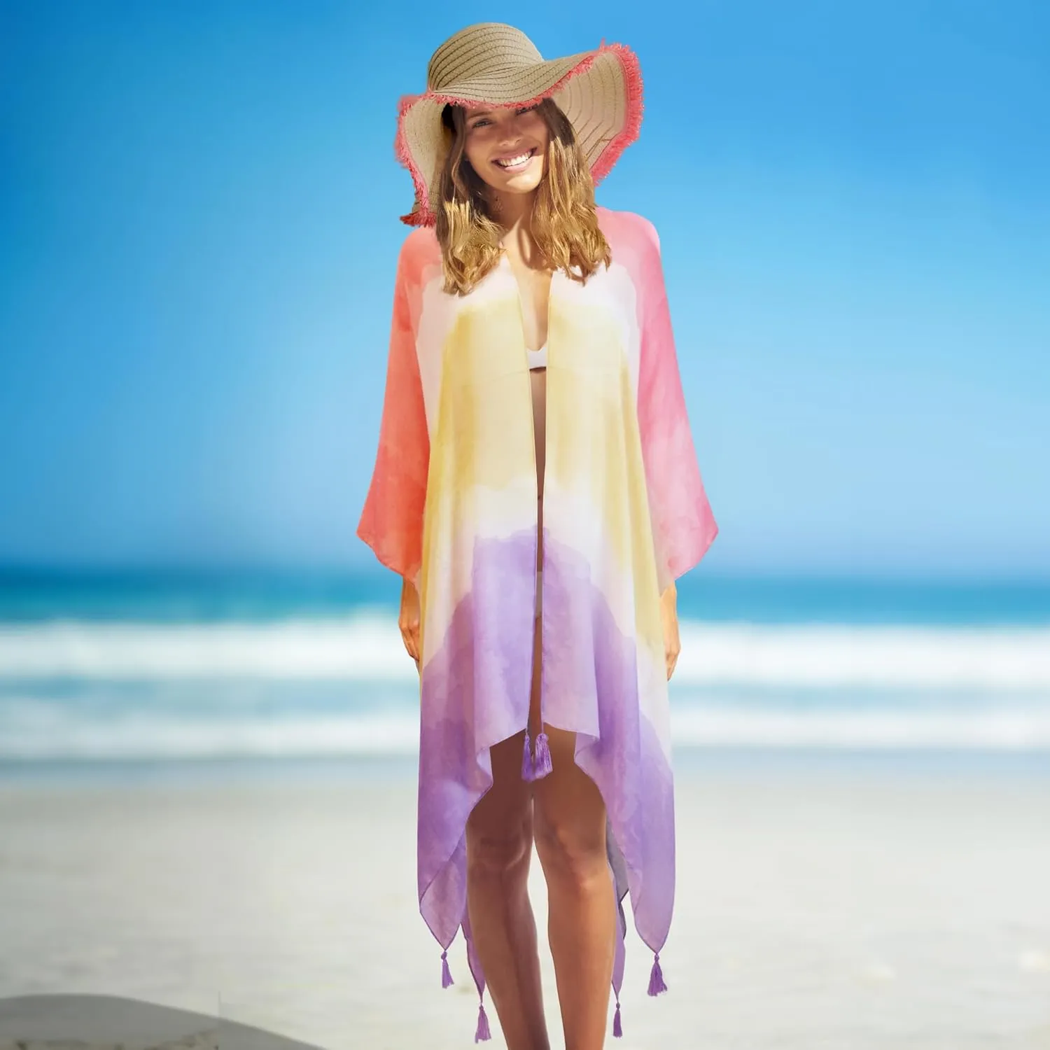 Women's 2 Sun Hats with Beach Coverup