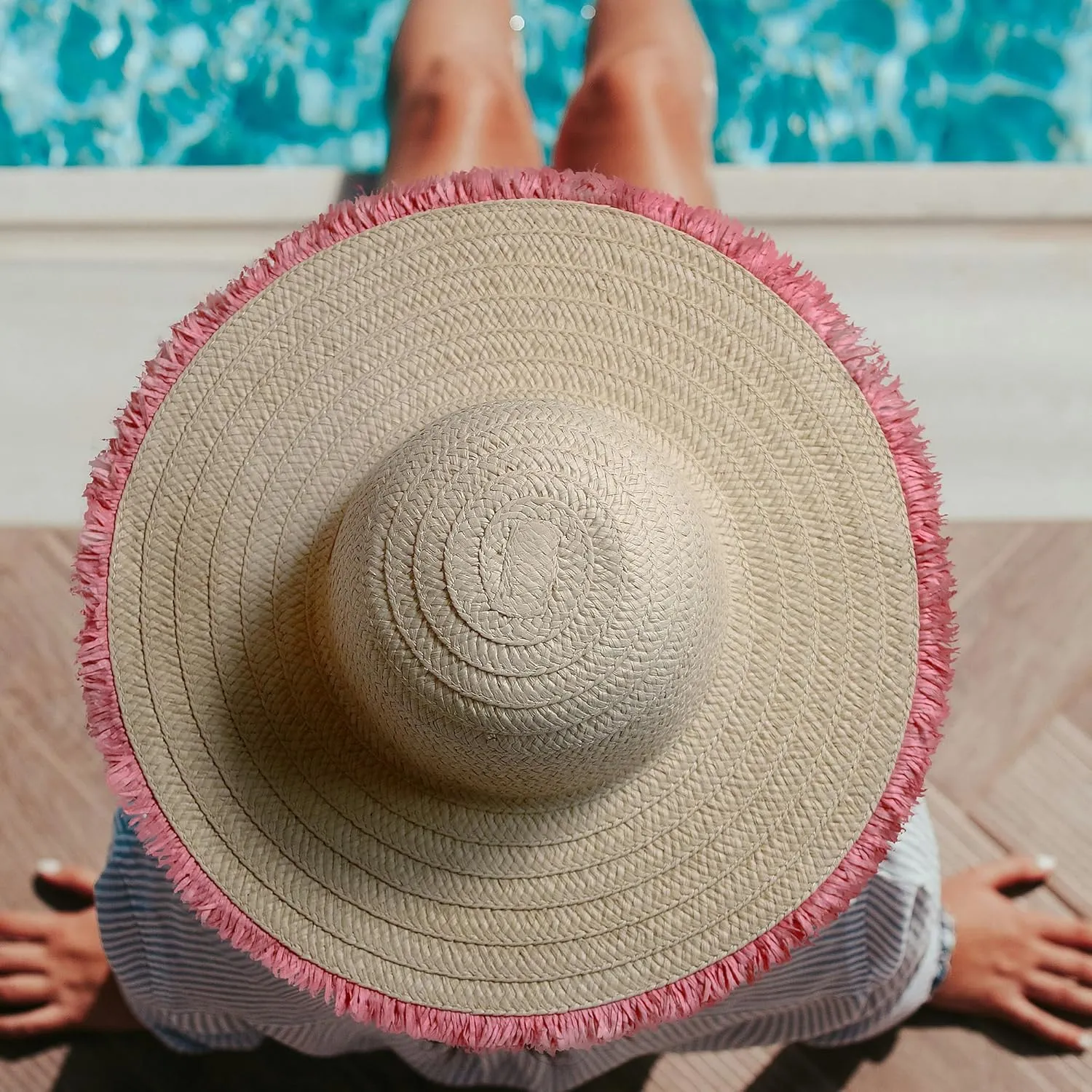 Women's 2 Sun Hats with Beach Coverup