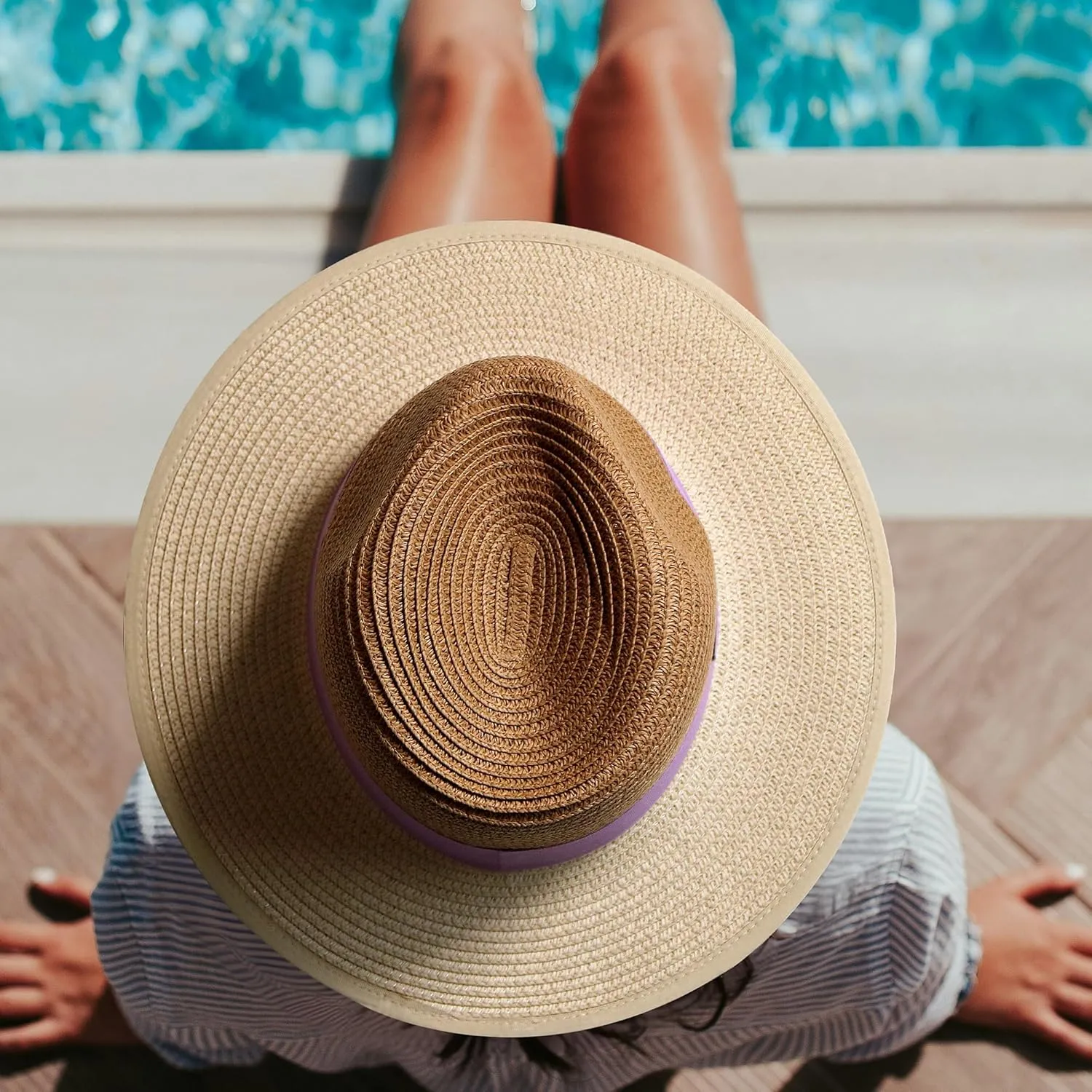 Women's 2 Sun Hats with Beach Coverup