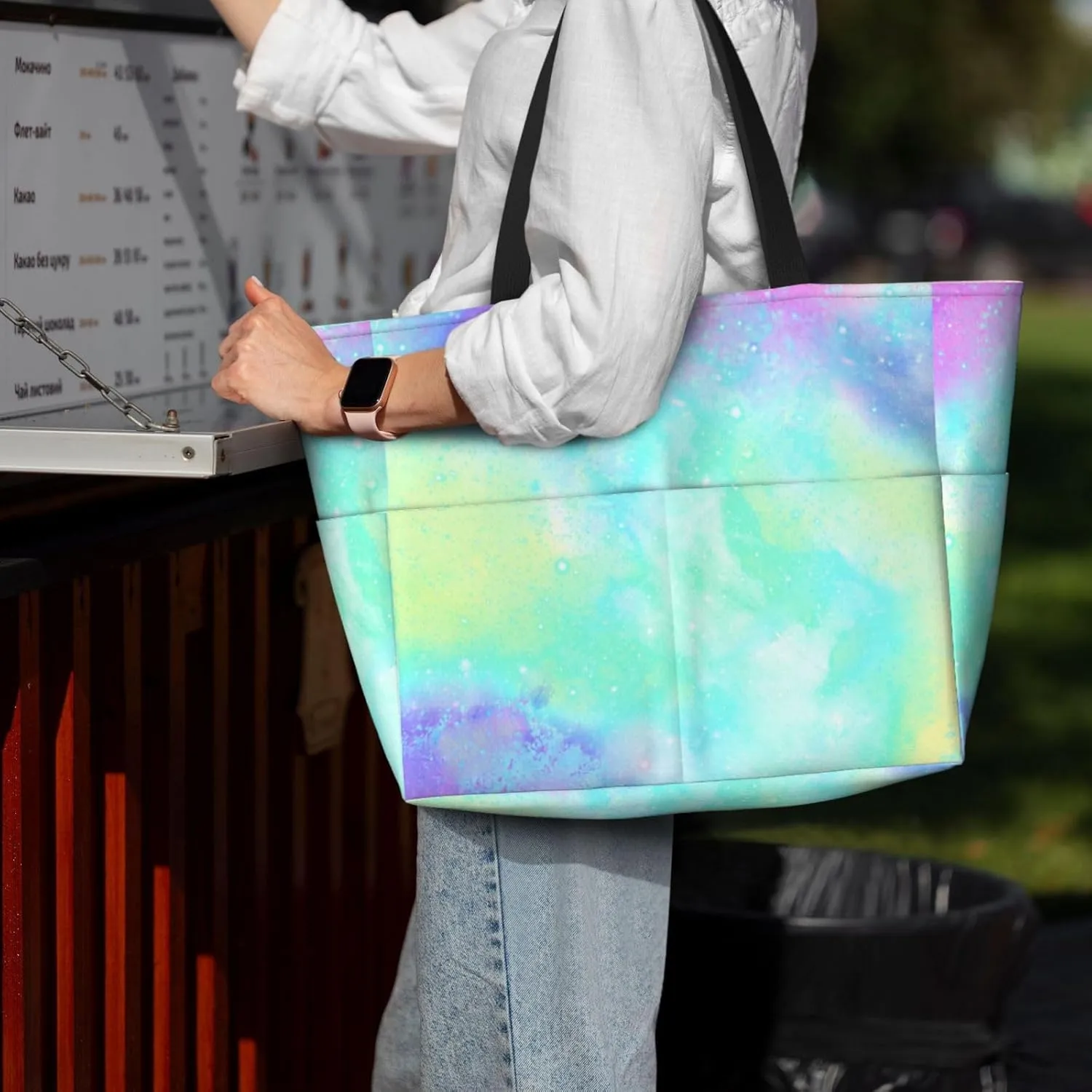 Women's Beach Tote Bag Large Waterproof Travel Bags with Pockets Sandproof Handbag for Camping Gym Pool
